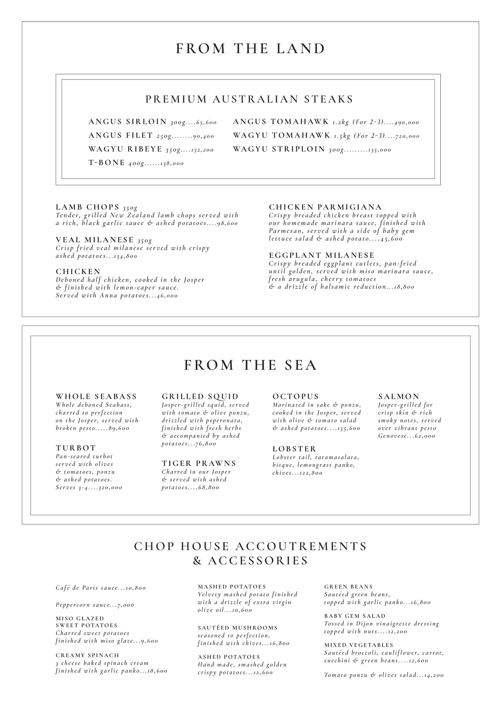 Slow Food Menu